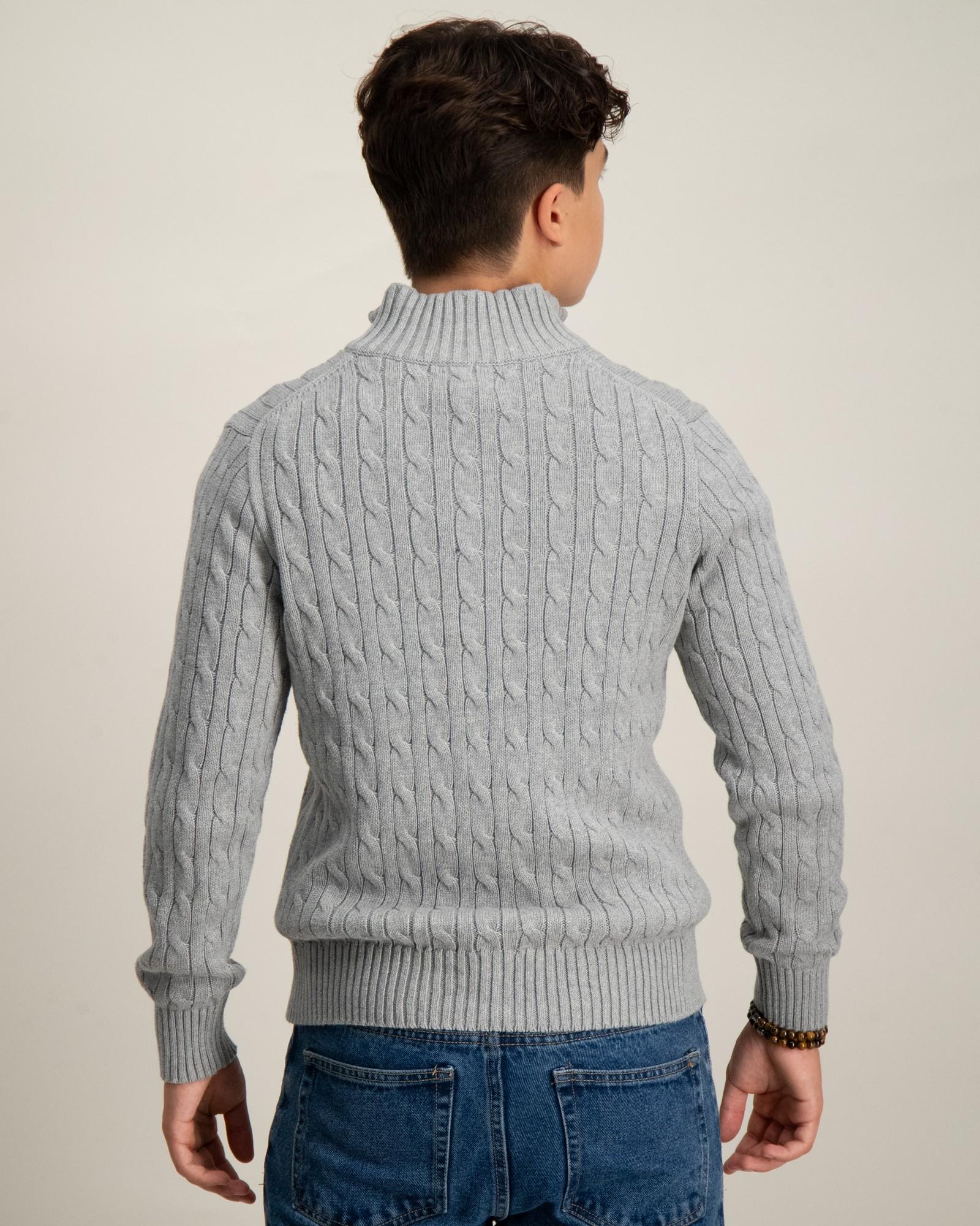 Cable-Knit Cotton Quarter-Zip Sweater