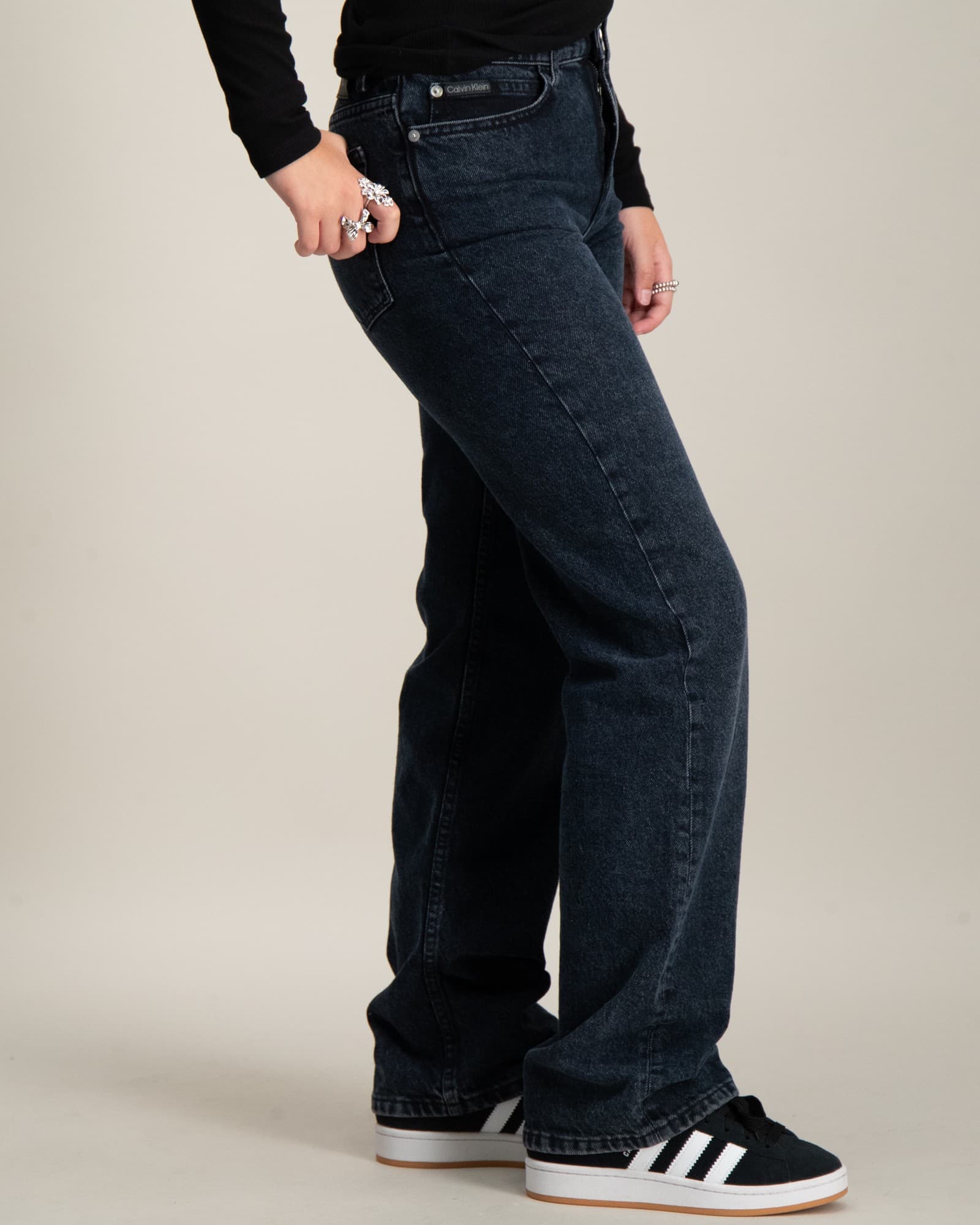 HR WIDE LEG BLUE BLACK RGD DENIM