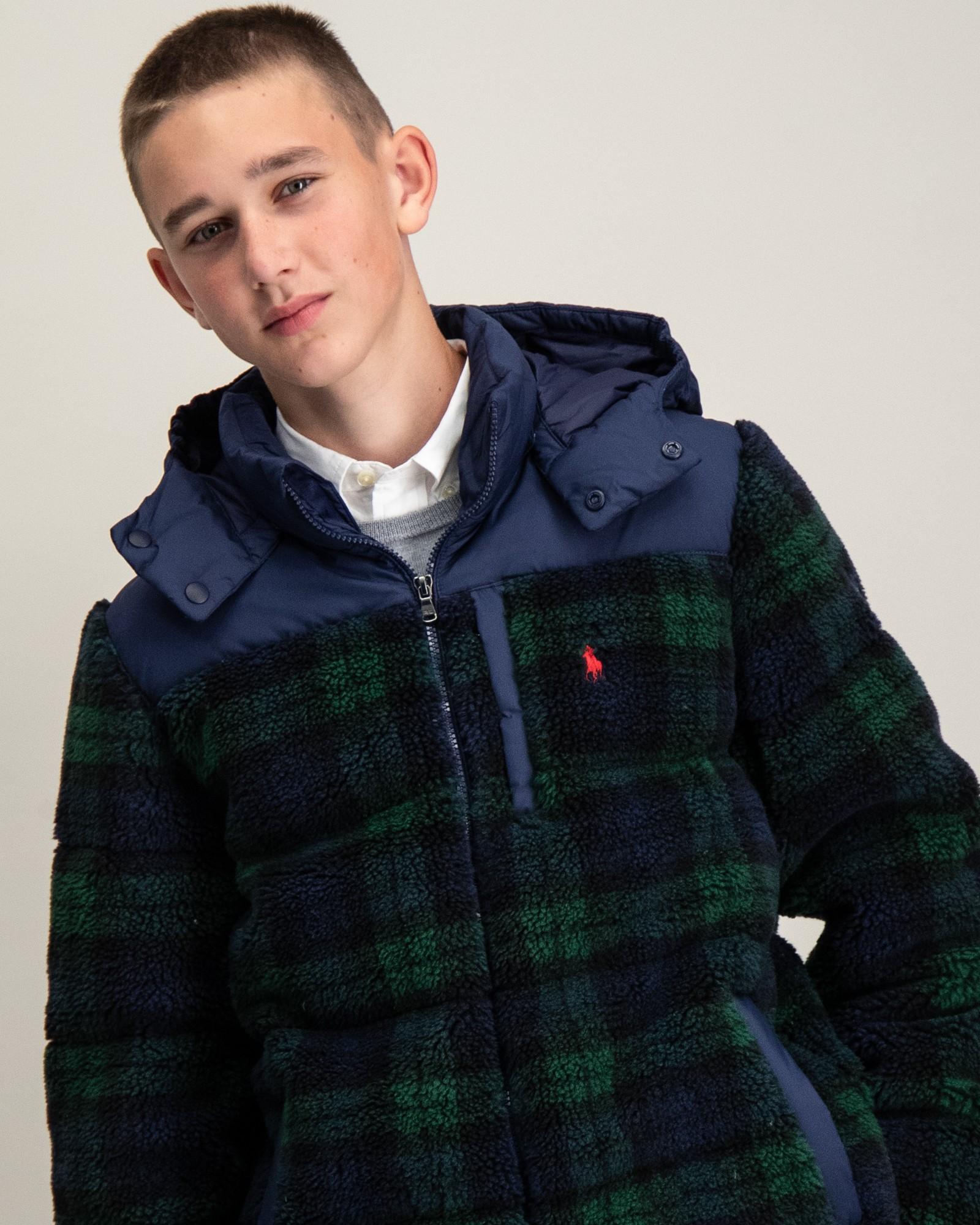 Plaid Hybrid Down Jacket