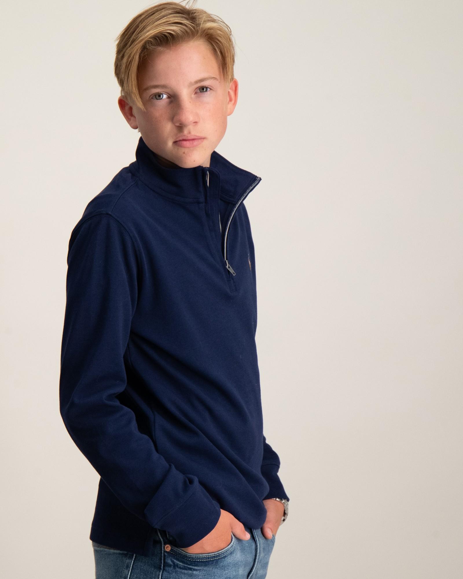 Cotton Interlock Quarter-Zip Pullover