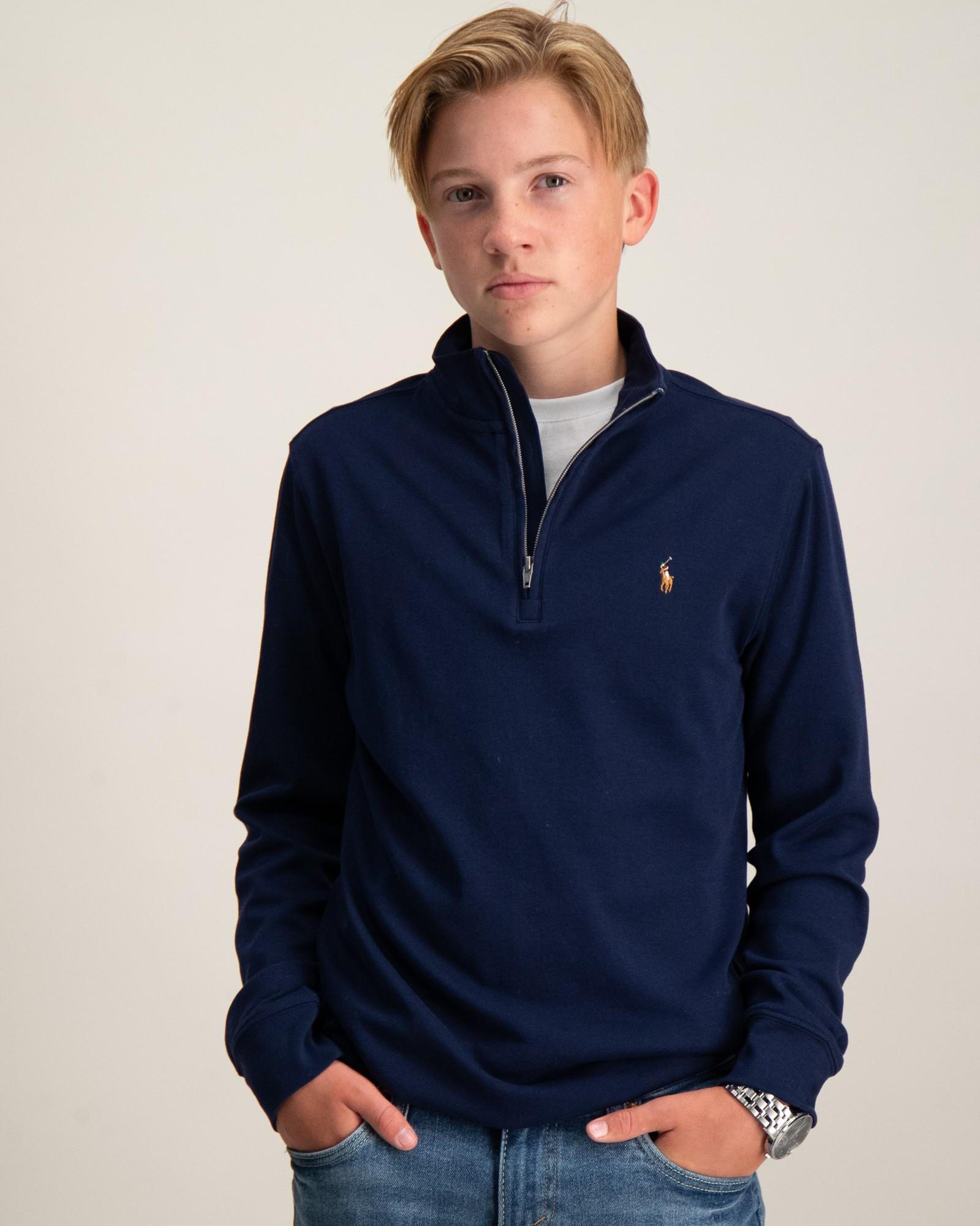 Cotton Interlock Quarter-Zip Pullover