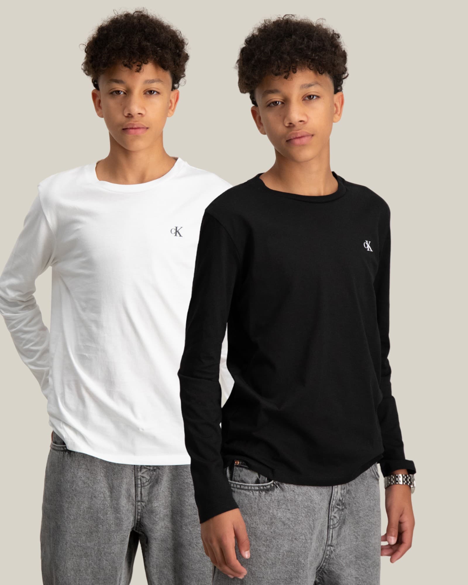 CHEST MONO LS T-SHIRT 2-PACK