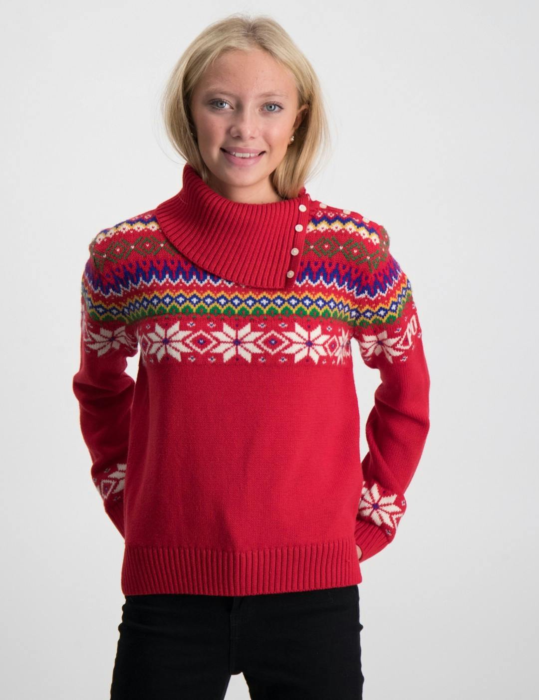 Fair Isle Cotton-Wool Turtleneck Sweater