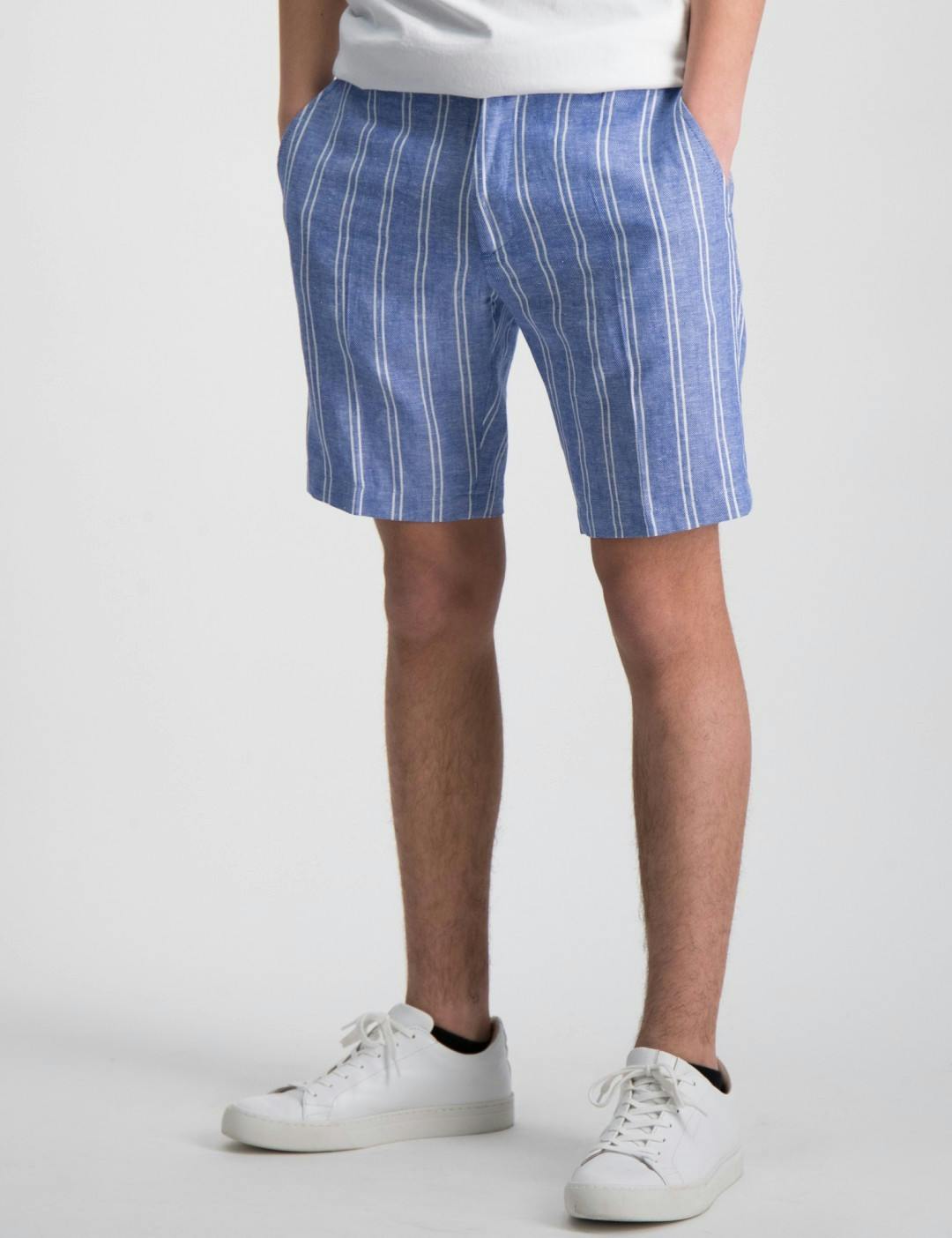 Striped Linen dressed shorts