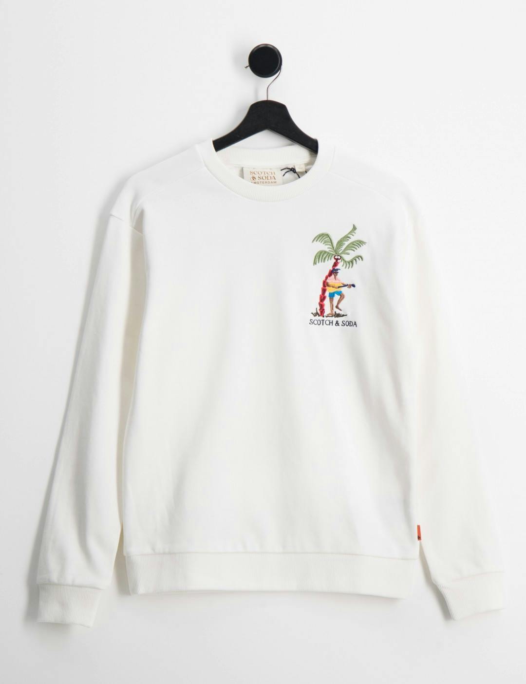 Relaxed-fit crewneck embroidered sweatshirt