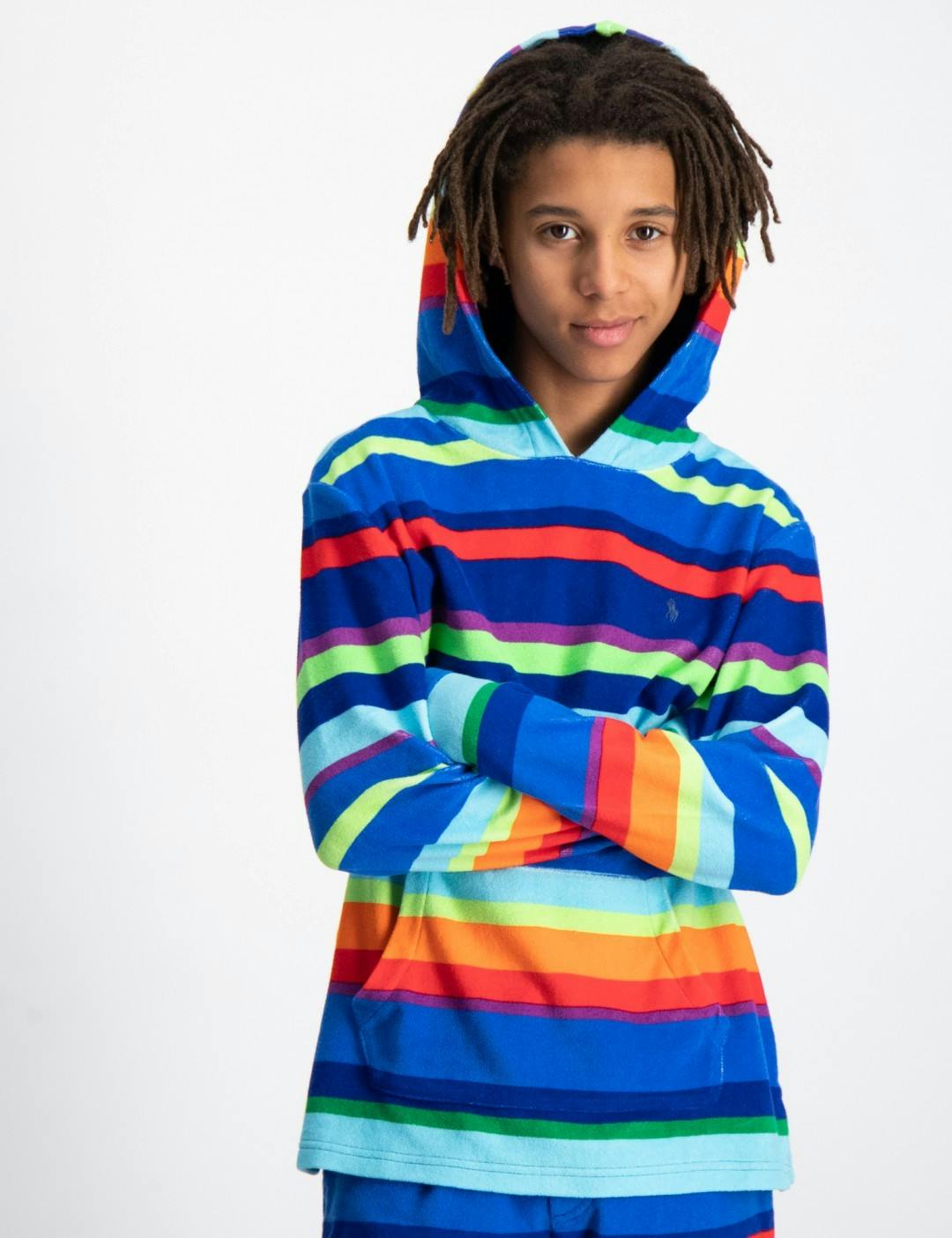 Striped Terry Hooded Tee