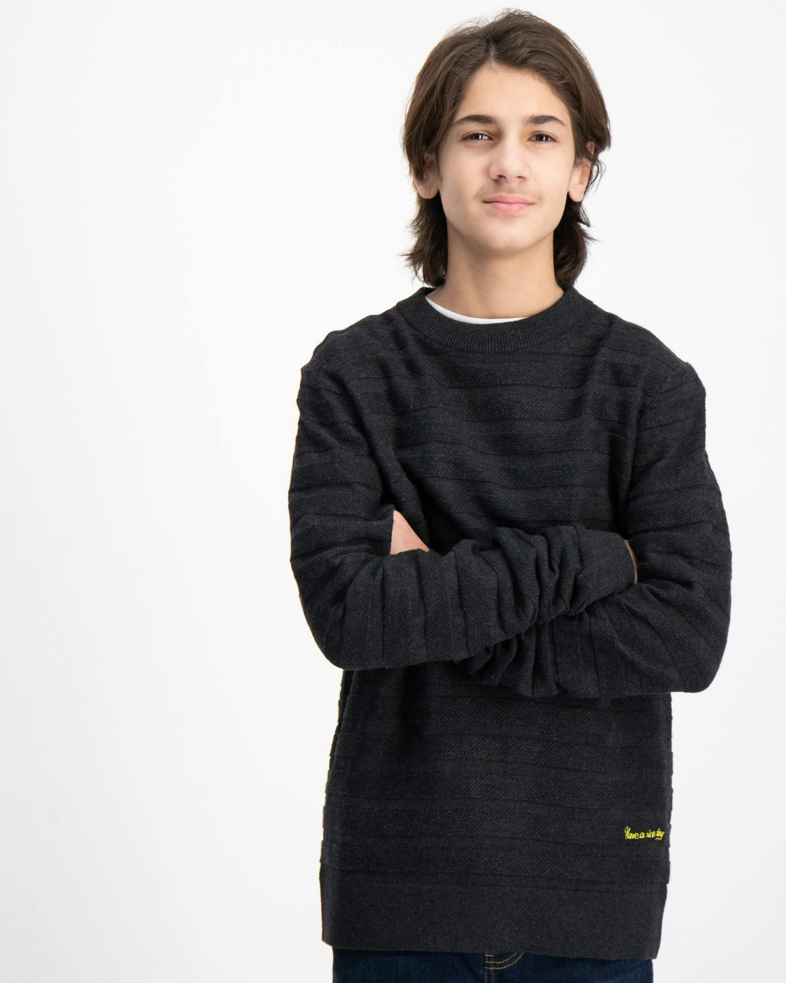 Structured pullover in Organic Cotton-Wool