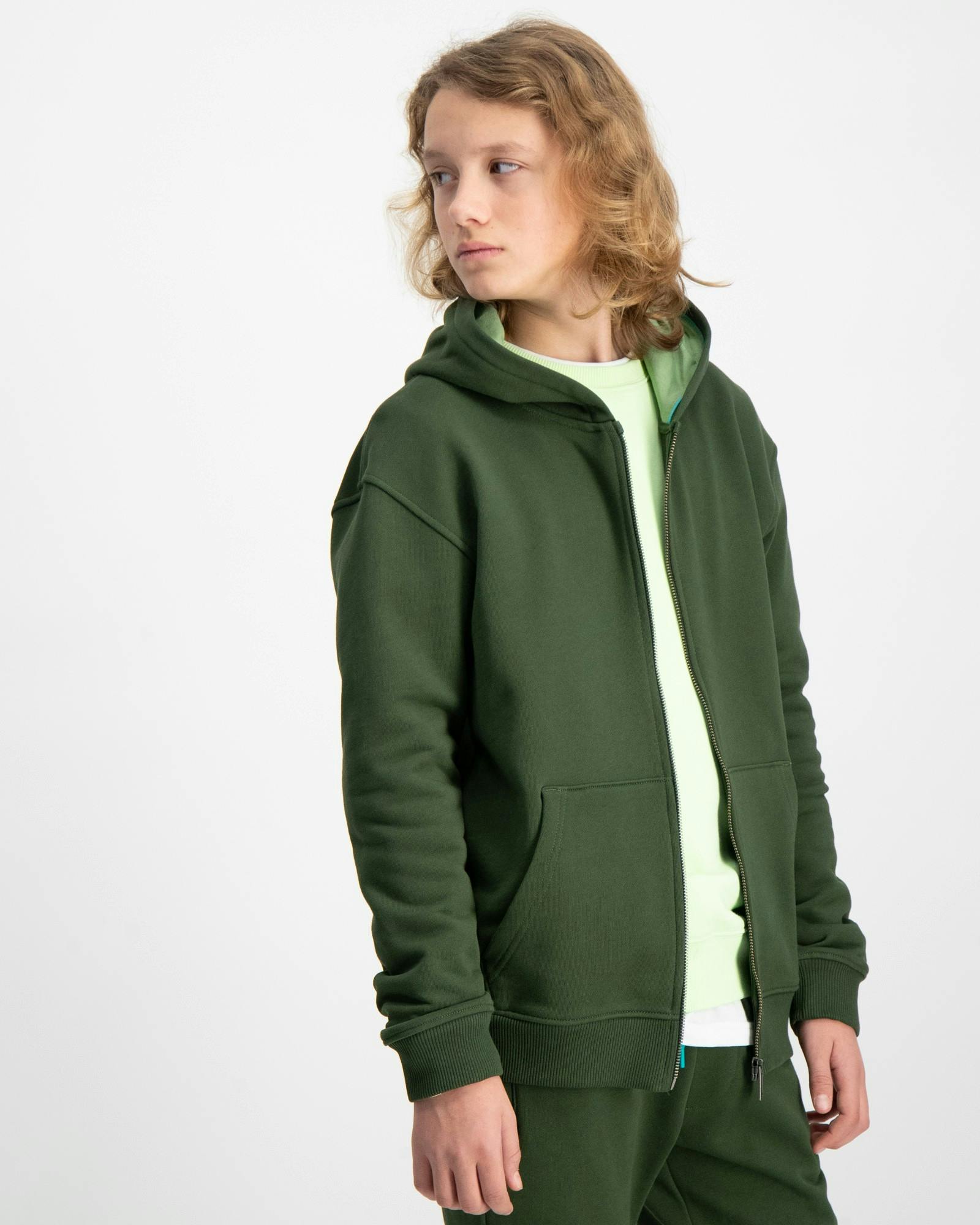 Relaxed fit zip-through hoodie